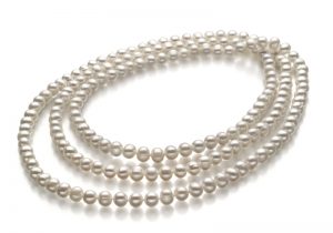 large strand white pearl necklace