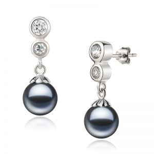 black pearl earrings