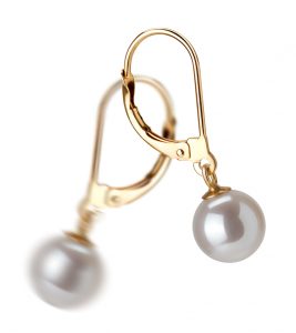 white pearl drop earrings