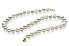 9-9.5mm Japonská Akoya Náhrdelník v Hanadama 16-inch - Hanadama 16 palců. Bílý