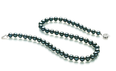 7.5-8mm Japonská Akoya Náhrdelník v Cerný