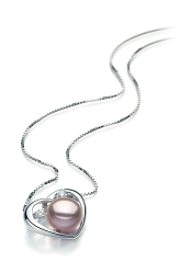 9-10mm Sladkovodní Prívešek v Katie Heart - Katie srdce Levandule