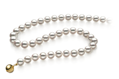 7.5-8mm Japonská Akoya Náhrdelník v Hanadama 18 palců Bílý