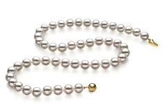 7.5-8mm Japonská Akoya Náhrdelník v Hanadama 23 palců Bílý